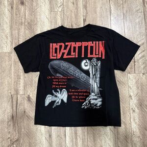 Led Zeppelin Zoso Y2K Black Graphic T-Shirt XL